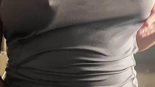 Sexy Latina seduces you by caressing her body with clothes- strong orgasm makes her moan with pleasure