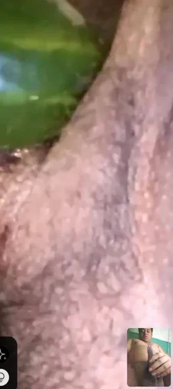Unforgettable moment from "Another hot video call from my hairy stepsister putting cucumber in her pussy"