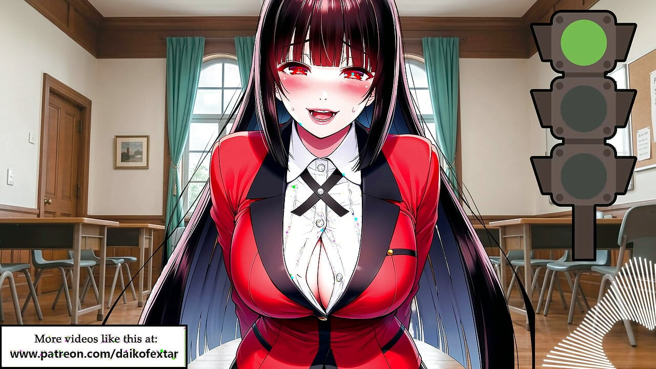 Luz verde, luz roja con Yumeko de Kakegurui. Voz en inglés. JOI hentai.