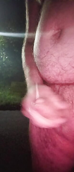 Strip and cum next to main road