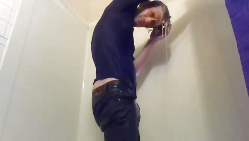Pissed in My Jeans, Decided to Shower Clothed; Horny & Verbal Cumload