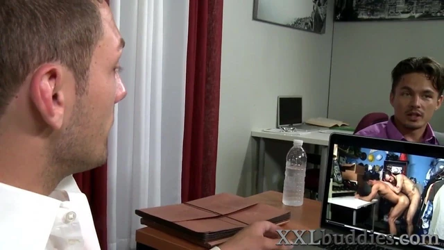 Boss gets big dick sucked and bangs twink