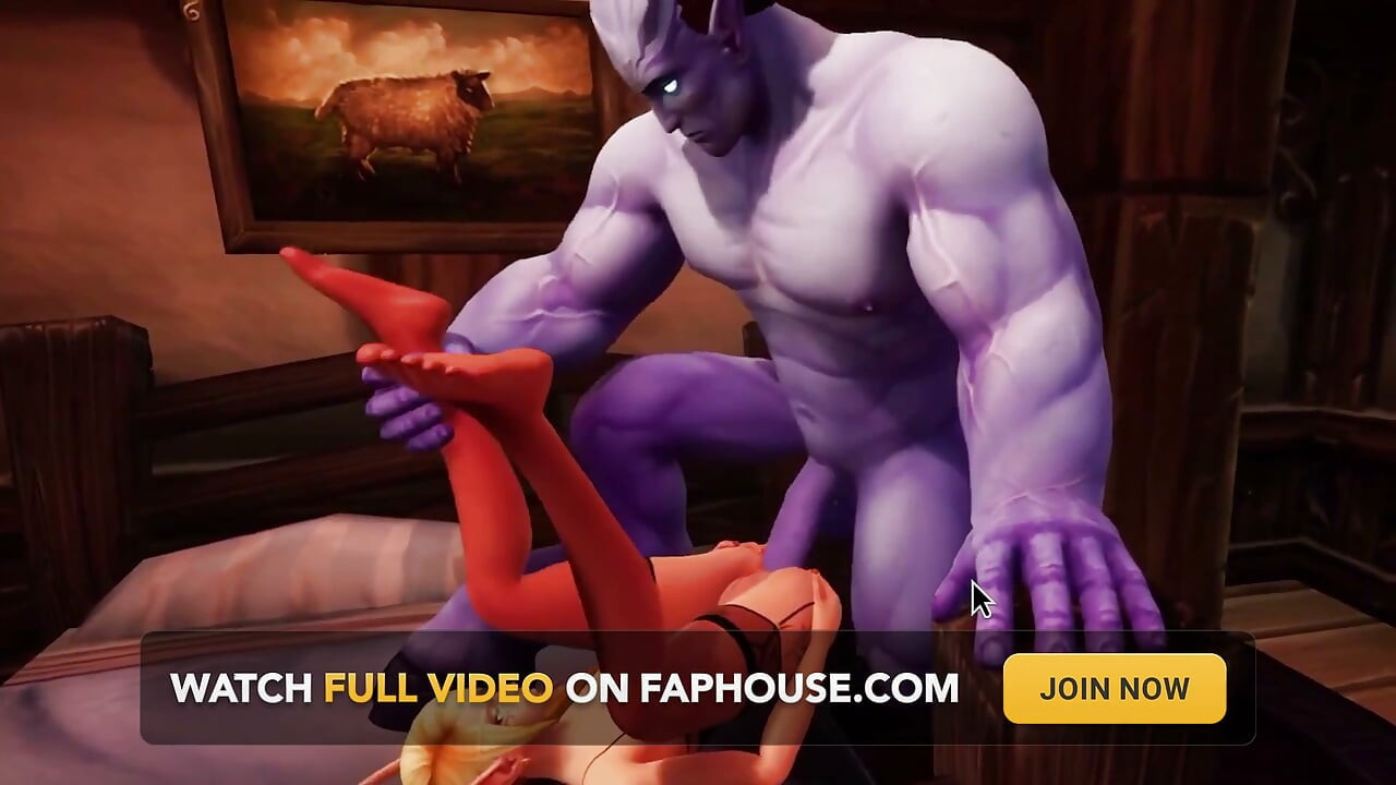 Elf sexy recebe pau azul grande - paródia de Warcraft