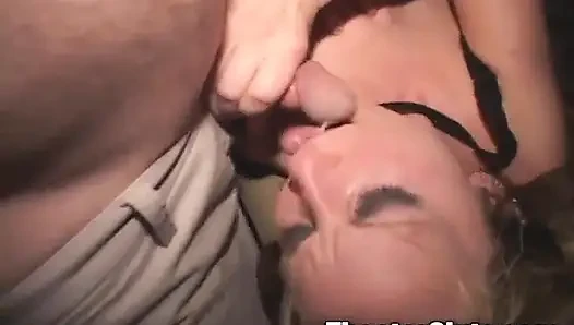Wild Semen Facial Whore Zoe Creampied Theater Gangbang Goth Bitch!