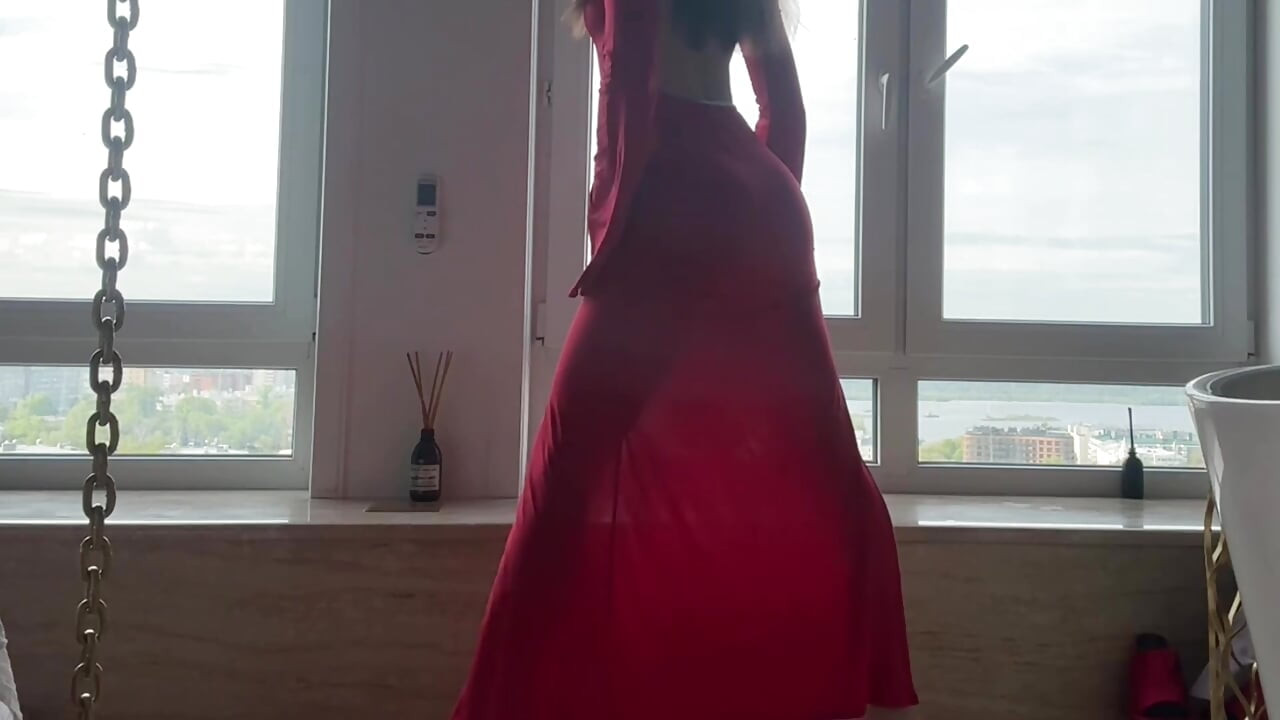 home relaxing - yoga - perfect transparent dress