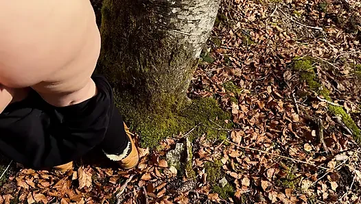 Outdoor Forest Fun - Wet Handjob, Deep Blowjob and Risky Doggy Fuck