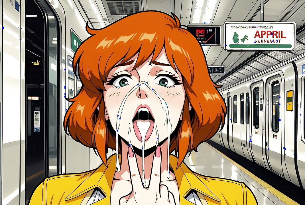 April Oneel Got After Meeting the Teenage Mutant Ninja Turtles and Howled Right on the Subway in the Ai Adaptation