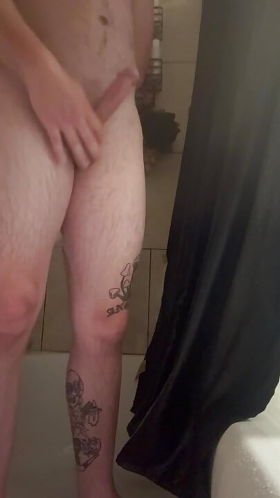 Jerking Thick Cock In The Shower Alone