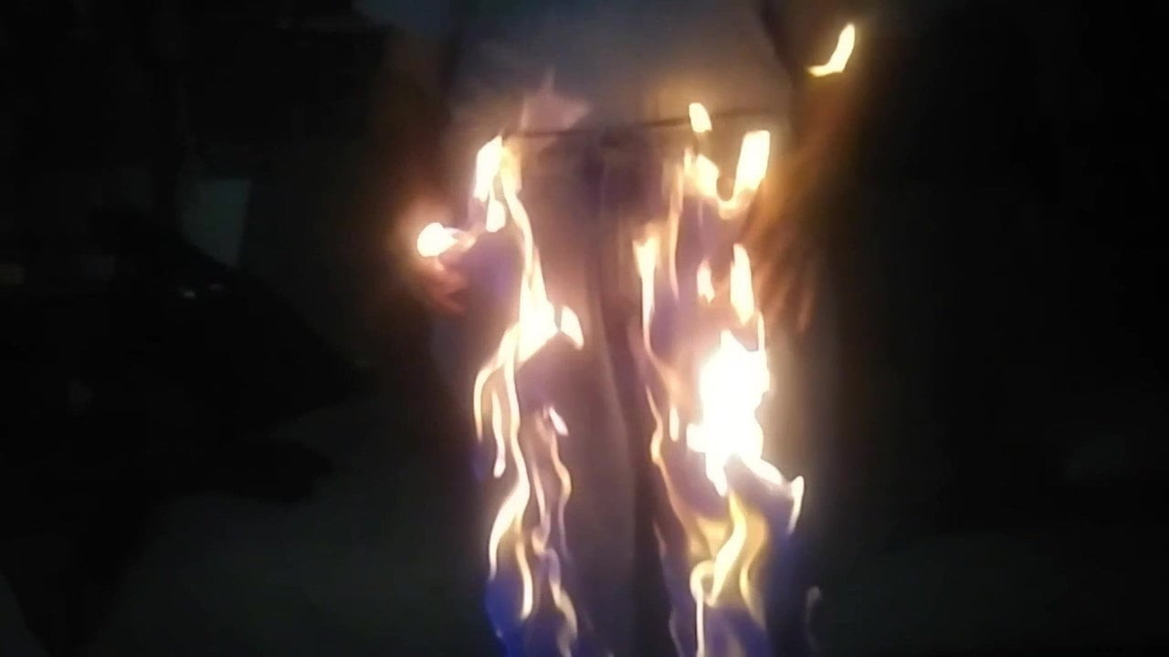 Fetish self-immolation play!