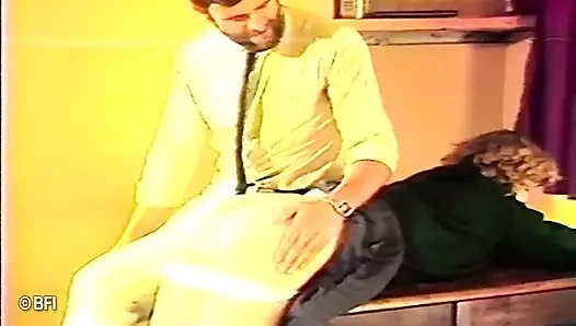 Poor teen hottie gets ass spanked on class