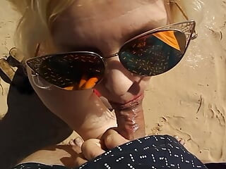 Blowjob on beach