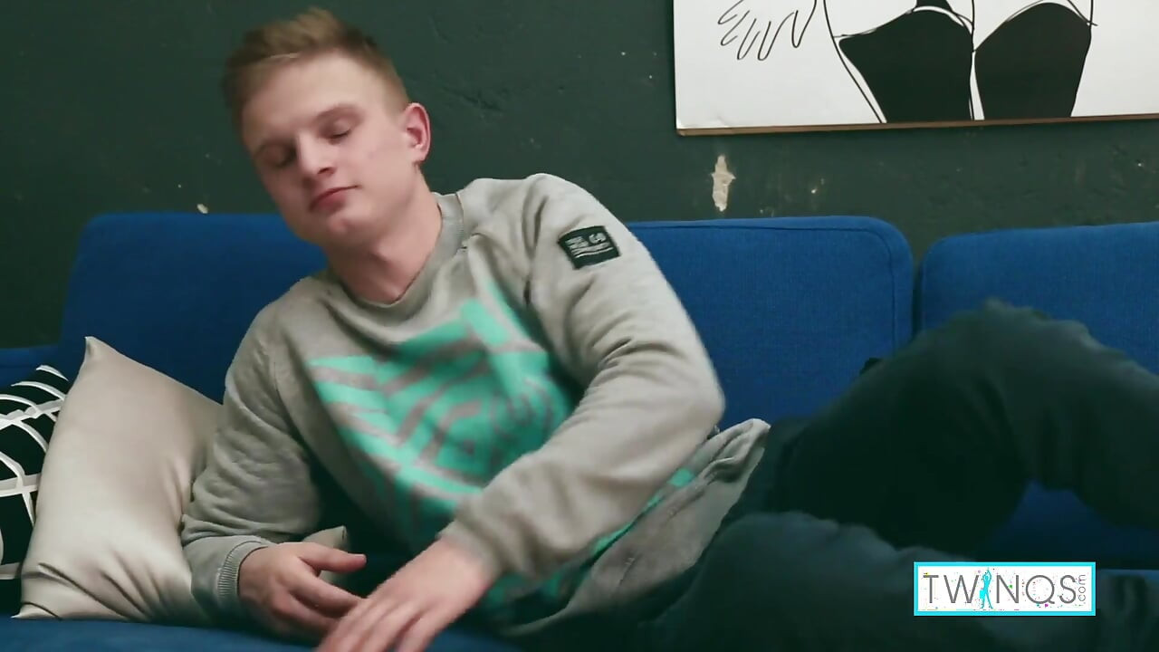 Lean blonde boy jacob fingers his ass and wanks that cock!