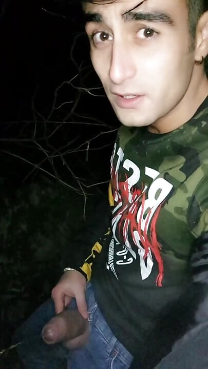 Piss with Hard Cock Outdoor