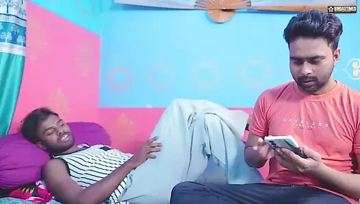 Desi Bold & Horny Step Mom shares Bed with Her Two Step Sons at Same Time  Threesome  ( Hindi Audio )