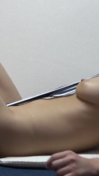 Busty Japanese Girl in V-shaped Leotard Exercising | Clip 1