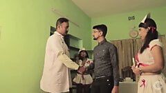 Sex hospital - enfermera y médicos follando paciente en hindi
