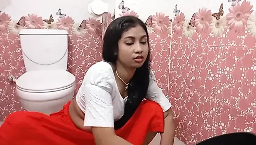 Orang selingkuh dan pertunjukan seks nyata pintu kamar mandi dan menyetubuhi vabi India