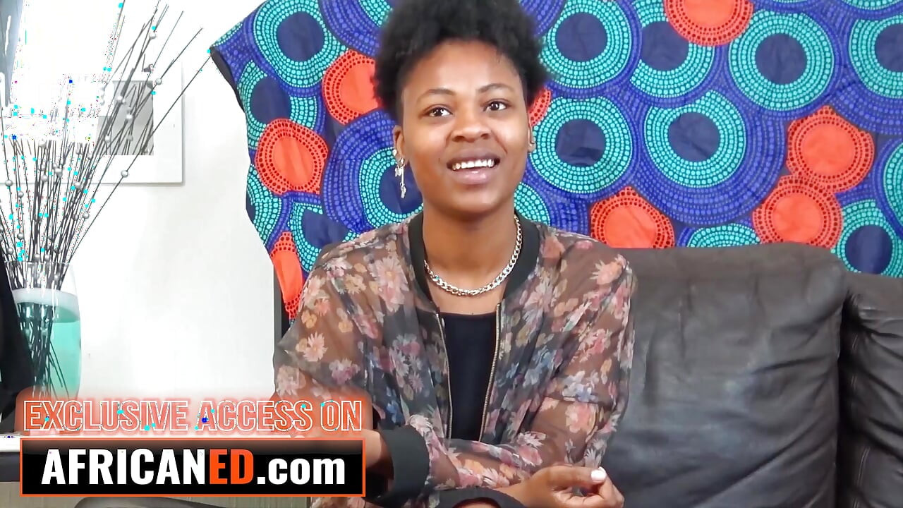 This intriguing EBONY lady was super shy before gagging on my cock at INTERVIEW