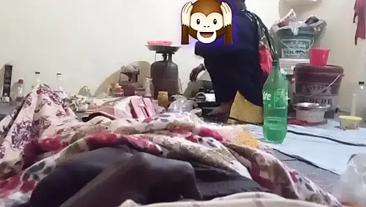 I was cooking and the guy masturbated behind my back. Indian desi boy and mummy