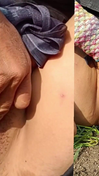 Big sister-in-law in the field, fingers in her pussy, the jungle field open, the open field, everyone's open open. | Clip 1