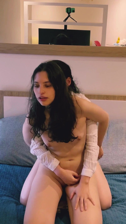 My lover asks me to record ourselves to masturbate when she is in bed with her husband | Clip 1