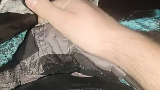 Young guy jerking off before going to bed