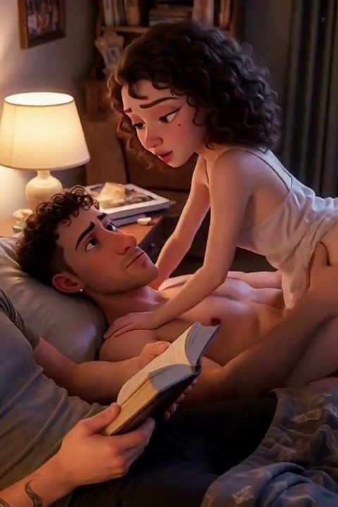 My Cuckold Loves Reading at Night and Neglects to Give Me Any. so My Boyfriend Comes Over to Sleep with Me (ai Generated)