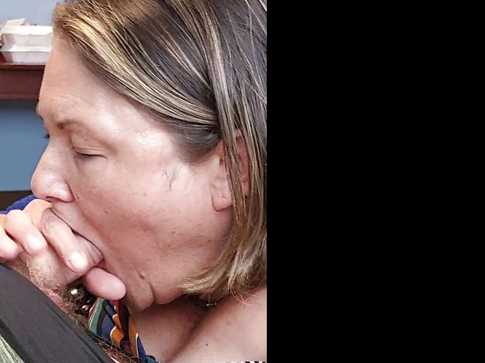 She rides a dildo then sticks his cock in her mouth until he cums