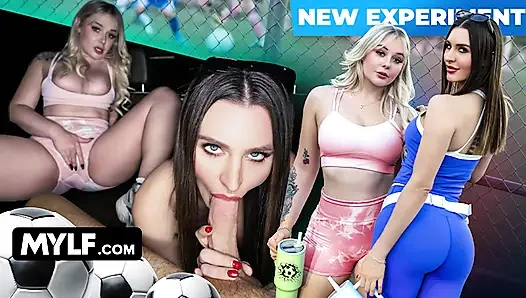Soccer Stepmoms Ella Reese and Lucky Kay Love Tackle the Young Coach Together
