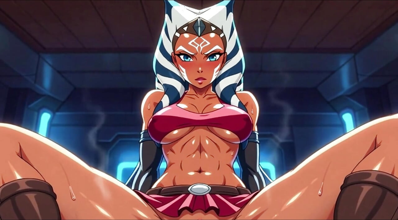 Ahsoka Tano 色情 3D CGI 汇编她巨大的曲线和挑衅姿势与肮脏的谈话汗水