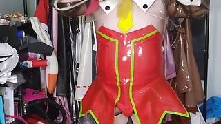 Kigurumi Roll PVC Bunny Suit Breathplay and Hands Free Vibrator