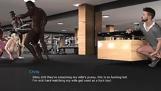 Cheating Slutty Blonde Wife Gangbanged by a Lots of Big Black Cocks