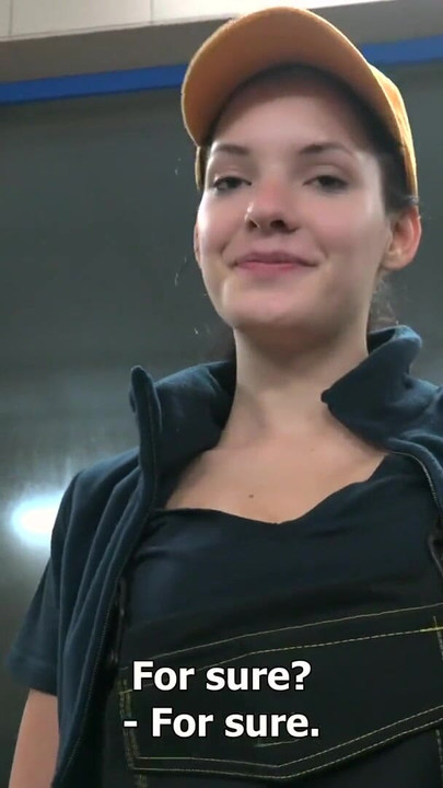 Thrilling moment from "Czech Streets - Carwash Beauty"