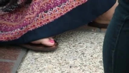 Two asian bitches showing of feet.