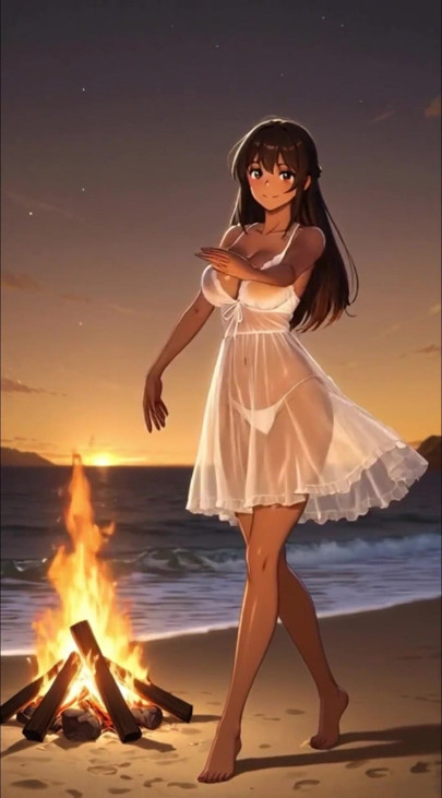 Campfire Cutie by the Beach - Guitarra Elétrica Sedutora- videoclipe instrumental para música relaxante ou de fundo | Clipe 1