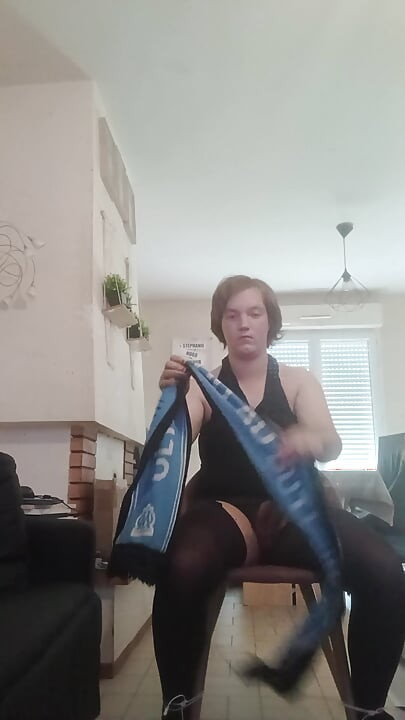 Self bondage, cumshot