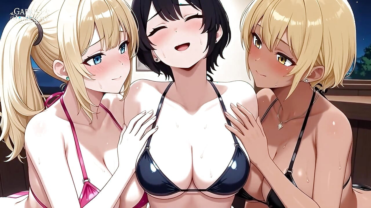 Hentai λεσβιακό τρίο σε ιδιωτικό πάρτι