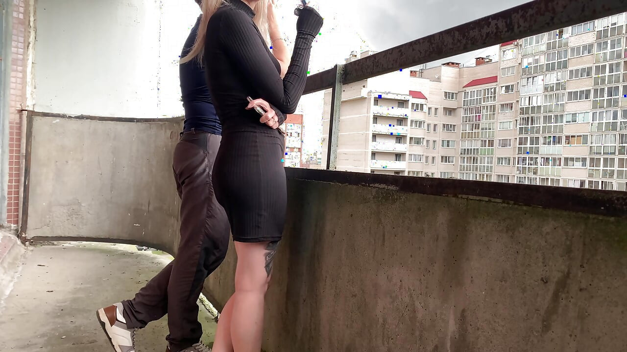 I met a neighbor on a public balcony and let him fuck me