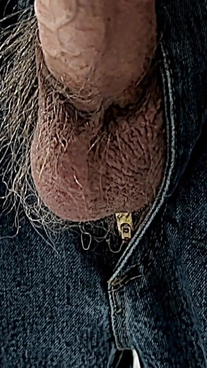 Captivating moment from "Semi Hard Cock Hanging out of Jeans"