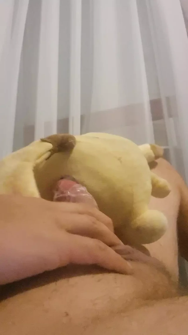 Cumming into plushie