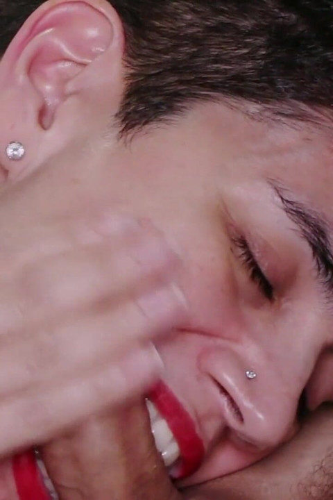 Messy Facial While Biting My Cock