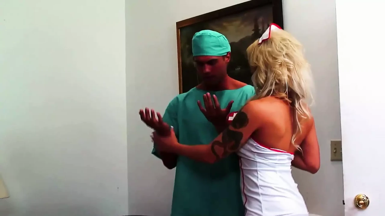 Tattooed Nurse Brooke Haven Gets Her Pussy Fingered and Swallows a Load