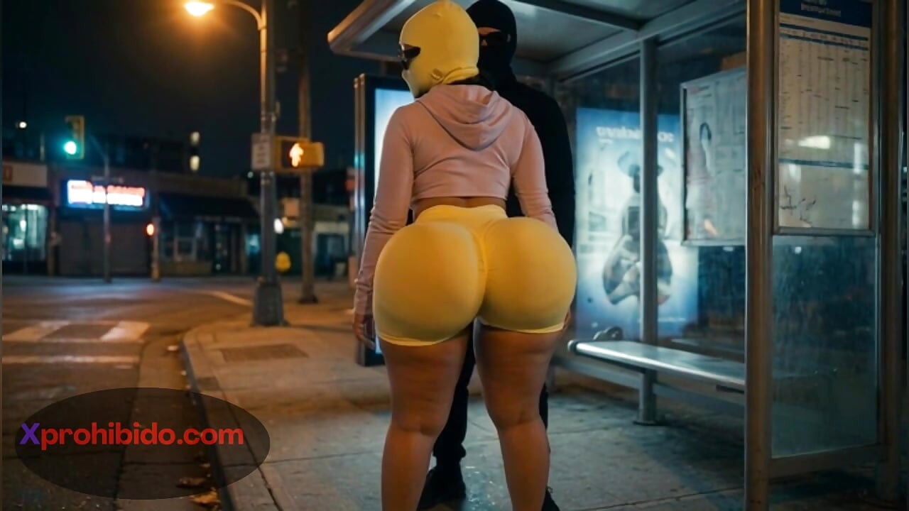 Big Ass Girlfriend Dancing Provocatively at Bus Stop