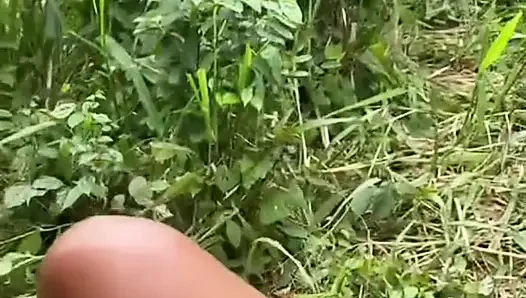 She is explain what she is doing in the bush