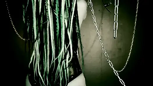 chained up and fucked by the fuck machine