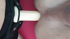 Deep anal pegging - strap on femdom