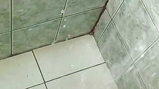 man in the shower ends up masturbating until he comes - watch the end
