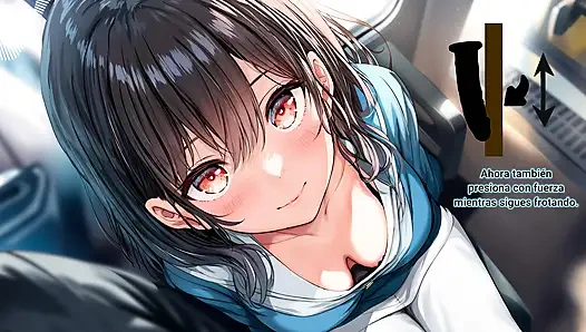 Spanish Hentai JOI - nakal masturbasi kamu di kereta Jepang.