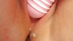 milf playing and creaming with her magic wand - cougar, milf, shaved pussy dripping cum