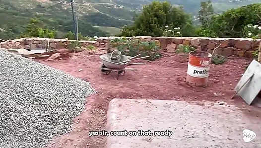 Woman Fucks the Worker Because Her Husband Went with His Friends